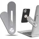 Hype Magnetic Laptop Phone Holder, 
Adjustable Phone Monitor Side Mount, Slim Portable Foldable Computer Expansion Bracket, Silver