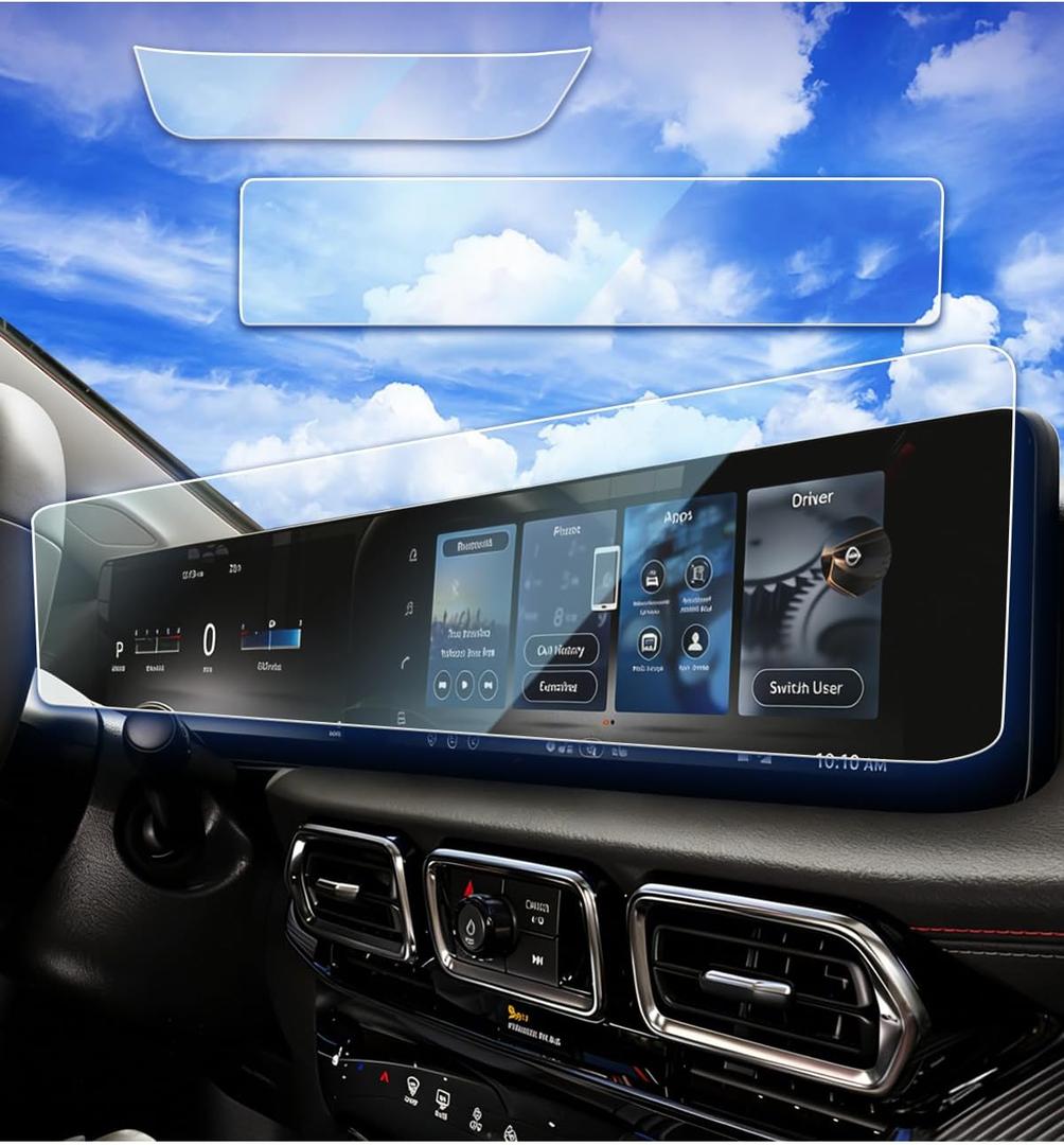 2pcs 2026 Nissan Sentra Screen Protector Anti-Glare is a Continuous for 2026 Sentra SV SR SL Nav.&AC Screen Protector Dual 12.3inch Accessories Tempered Glass Protective Film Matte