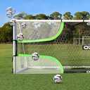 Soccer Goal Target Net - 24ft x 8ft Scoring Training Equipment - Improve Kick Practice Shooting Targets, Portable Football Target Sheet with Carry Bag, Ground Stakes, Bungee Cord Included