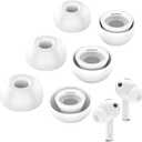 3 x Ear Tips for Galaxy Buds 3 Pro - Silicone Earbuds for Samsung Buds Pro 3, Compatible with Samsung Galaxy Buds Pro Replacement Accessories, L/M/S (3 Pairs) (White)