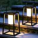 TRIROCKS Set of 2 Outdoor Solar Lantern Portable Brightness LED Nightstand Lantern Portable Solar Lamp IP44 Waterproof Touch Control Outdoor Table Lamp Cordless Lights for Patio Walking Camping Garden