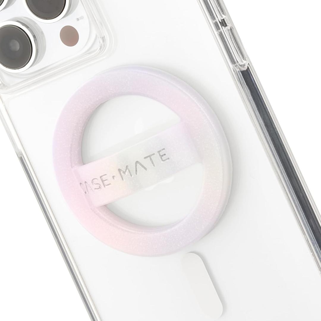 Case-Mate Magnetic Phone Grip MagSafe Loop Grip - Detachable Holder for Hand - Thin Collapsible Soft MagSafe Grips for Back of Phone for iPhone 16 Pro Max /15 Pro Max/14/13/12/S25 Ultra - Soap Bubble (Iridescent)