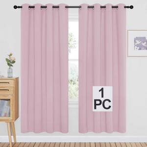 NICETOWN Room Darkening Curtain Panels 66  Window Treatment Energy Saving Thermal Insulated Solid Grommet Room Darkening Drapes for Living Room (Baby Pink, 1 Pair, 66 by 66Inch)