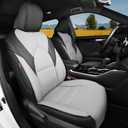 HKZ Custom Fit Grand Highlander Leather Seat Covers for Toyota Grand Highlander 2024 2025 Second Row 40/60 Split, 8-Seats Full Set,Black+Gray
