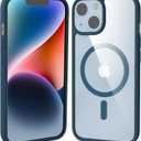 for iPhone 13 Case/iPhone 14 Case [Compatible with MagSafe] [Military-Grade Drop Protection] [Anti-Scratch] Magnetic Phone Case 6.1 inch, Clear Blue
