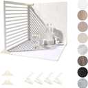 4PCS Double Sided Backdrop Boards, 16x16 inch Waterproof Photo Backdrop with 4PCS Board Brackets, 2PCS Pane Brackets, 1PCS 16x16 inch Window Shadow Pane for Food, Jewelry Photo Shooting (Marble/LightWall/EggshellYolk/BeanPasteBrown/Pane)