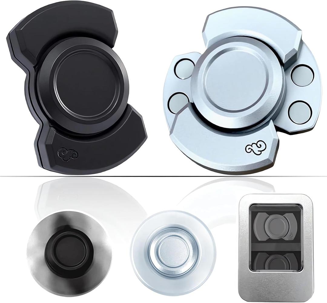 Alloy Metal Fidget Toys Adults,3-in-1 Silent Fidget Spinner,Stress Relief fidgets,Sensory Toys for Adult (2 Pcs)