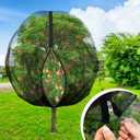10.8 x 9.8 Ft Black Large Fruit Tree Netting with Zipper and Drawstring, Breathable Mesh Garden Bird Netting Plant Cover, Insect Bird Barrier Net Mesh for Protect Fruits Plants from Squirrel Bugs