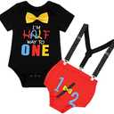 Baby Boy It's My 1/2 First Birthday Outfit Newborn Half Way To One Birthday Pants set 1st Cinco De Mayo Uno Birthday Clothes, No T-shirt