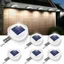 ROSHWEY Gutter Lights Solar Powered, 6 Pack Solar Patio Decor Lights with 9 LED Waterproof Fence Light for Eaves Garage Garden Landscape Pathway (Cool White)