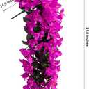 Faux Bougainvillea Artificial Flowers Plants for Outdoor Outside Summer UV Resistant, 2 PCS Fake Silk Long Trailing Vines for Front Door Porch Planter Balcony Patio Garden Decoration