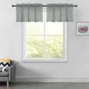 DUALIFE 2 Panels Grey Sheer Valance - Basement Semi Sheer Valances for Kitchen Window Dressing with Rod Pocket (Gray,52 by 18 Inches Long)
