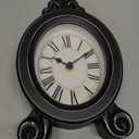 BESTIME AM-07 Black Metal Desk Clock.Small and Exquisite,Easy Read White Dial Black Numerals,Indoor,Elegant,Classy Style,Office,Living,Kitchen,Bedroom,Children's Room.