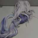 KIRA KIRA Skirk Cosplay Wig Game Genshin Skirk Wig 100cm Long Curly Purple Gradient Hair for Cosplay