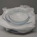 Set of 6 Pieces Round Tempered Glass Casserole Dish with Lids, Glass Casserole Baking Dish Set for Oven, Freezer and Dishwasher Safe - 0.7QT+1QT+1.5QT