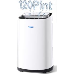 120 Pints Dehumidifier for Basement up to 6,000 Sq. Ft, Smart App Control & Intelligent Humidistat, Large Capacity with Drain Hose, Ultra Quiet & Energy Efficient for Whole Home, Garage (Black)