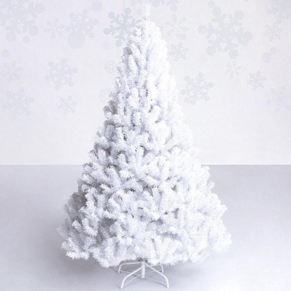 8Ft Artificial PVC Chrismas Tree with Stand White