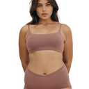 Organic Basics Women's Flex Scoop-Neck Cotton Bralette, Rose Wood, X-Small