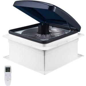 VEVOR RV Vent Fan, 14 inch 12V 10-Speed Reversible with Power Top Lid & Remote Control, DC Motor,12" Blade,Fits 14 x14 inch Roof Openings