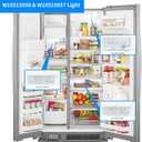 New Upgraded 2pcs W10515057 & 1pc W10515058 LED Light Set with Conical Lens and Frame for Whirlpool Refrigerator Light, Kenmore, Maytag, KitchenAid, Refrigerator,3PCS in One