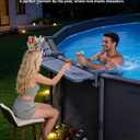 POOLHACKER Poolside Bar Extended, [Original] Swim Up Bar Exclusively for Above-Ground Round Pools. Patio Poolside Table Smart Fold Easy Maintenance, Weather Resistant Stable Tabletop, 11 inches x 17 inches x 12 inches