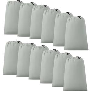 ZPECC Travel Laundry Bag 12 Pack,Bulk Extra Large Heavy Duty Bags, Durable Dirty Clothes Organizer With Drawstring, Fit a Basket or Hamper (40" X 30",Light Grey)