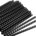 Maitys 300 Pcs Plastic Binding Combs Bulk 19 Ring Comb Spines Letter Size Spiral Binding for Notebook Calendar Picture(1/2 Inch,Black)
