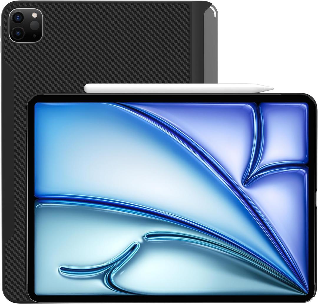 Slim Magnetic Case for iPad Pro/iPad Air 11-inch (M2/M3), Ultra Thin Lightweight Carbon Fiber Texture Cover, Compatible with Magic Keyboard and Supports Apple Pencil 2 Wireless Charging