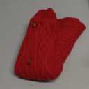 WOYYHO Dog Sweaters for Medium Dogs Girl Boy, Cable Knit Winter Clothes with Cow Horn Buttons, Warm Round Neck Pet Sweater Cozy Pullover for Puppy Chihuahua Yorkie Outfit, Red XL (X-Large(22-29 lbs))