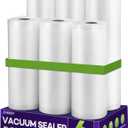 CAREGY Food Vacuum Sealer Rolls Bags 6 Pack 3 Rolls 8'' x 20' and 3 Rolls 11''x 20' Commercial Grade BPA Free Bag Rolls Embossed Food Saver Bags for Meal Prep,Sous Vide Cooking and Food Storage
