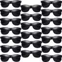 Eyegla Sunglasses Bulk Adults Party Sunglasses 80s Glasses Shades for Party Favors 8/10/20/30Pack (Black+grey Lens 30 Pack)