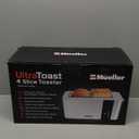 Mueller UltraToast Full Stainless Steel Toaster 4 Slice, Long Extra-Wide Slots for Bagels and Waffles, 6 Browning Levels, LED Display, Cancel/Defrost/Reheat Functions & Removable Tray, Kitchen Gadgets