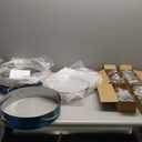 Chafing Dishes for Buffet 4 Pack, 3Qt and 5Qt High Grade Chafing Dish Buffet Set with Extra Food Pans and Serving Tongs, Chafing Dish with Glass Lid for Birthday, Wedding, Blue