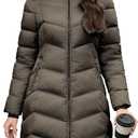 PAPILLON D'OR WEAR YOUR WINGS Women's Long Puffer Coat with Detachable Faux Fur Collar Hood Pockets Winter Jacket, XL