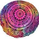 32 Inch Floor Pillow Cover Only Cushion Cover Pouf Covers Seating Seat Ottoman Cases Round Boho Tie Dye Mandala Throw Pillows Case Hippie Home Decor (32 Pillow Cover,Without Insert) (32" x 32" (Pack of 1))
