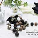 2 x ZMD 50 PCS 15mm Silicone Beads, Leopard Print Silicone Beads Bulk Kit Loose Beads Cheetah Print Beads for Keychain Making Bracelet Necklace Beaded Pens