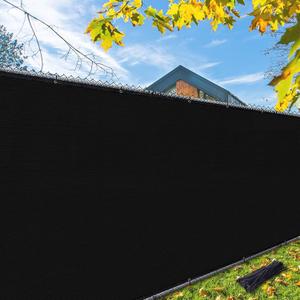 iCover 6x12ft Privacy Screen Fence, Outdoor Fencing Panels, Garden Windscreen Mesh Shade Sail Net Barrier, Include Reinforced Bindings and Brass Grommets Cable Zip Ties, Black