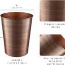 Monarch Abode Metal Bathroom Trash Can Waste Basket for Bedroom, Office Desk, & Dorm, Handcrafted, Durable Decorative Antique Copper Small Trash Can Bathroom Garbage Bin Wastebasket