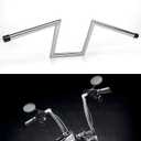 DREAMIZER 1 inch Motorcycle Handlebars 10" Rise 25mm Ape Hanger Z-Bars Compatible With Harley Sportster Softail Dyna Yamaha Suzuki Kawasaki Chopper Cruisers Bobber Cafe Racer custom Bike 1982-Up