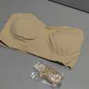 Vertvie Strapless Bras for Women Non-Slip Push Up Wireless Bandeau Bra Seamless Comfort Tube Top Supportive Padded Bralette (X-Large, Nude)