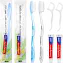 100 pcs Disposable Toothbrushes with Toothpaste Floss Individually Wrapped, 2 Color Toothbrush, 10g Toothpaste, Floss Pick, Bulk Toothbrush for Homeless,Airbnb,Hotel,Guest
