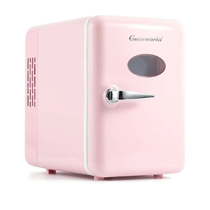 Mini Beverage Cooler for Office, Pink
