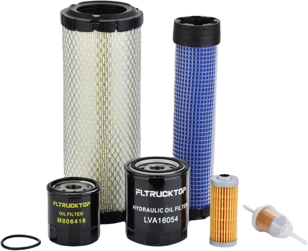 LVA21036 Maintenance Filter Kit fits for John Deere 1025R 2025R Compact Utility Tractor with Yanmar 3TNV80F Engine Replaces M131802 M131803 LVA16054 AM116304 MIU804763 M806418