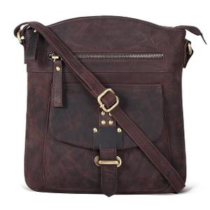 Oak Leathers Leather Crossbody Bag For Women With Adjustable Sling Strap - Medium Size Crossover Shoulder Handbag Purse