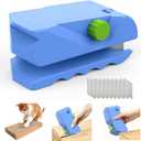 Cardboard Cutter for Cat Scratchers with 10pcs Blade, 4-in-1 Box Cutter 3D Printed Cardboard Strip Cutter DIY cat scratchers Cutter Tool for Cat Lovers (Blue)