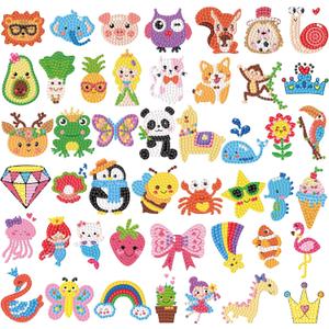 Labeol Diamond Art Kits for Kids Boys and Girls Ages 6-8-10-12 Easy to DIY Creative Diamond Art Sticker Craft by Numbers Kits for Kids and Adult Beginners (Lovely Animal)