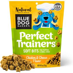 8 x Blue Dog Bakery Natural Dog Treats, Perfect Trainers, Low Calorie Dog Training Treats, Chicken & Cheese Flavor, 6oz, 1 Count (EXP 10/08/27)