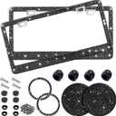 Black Bling License Plate Frame 2 Packs Rhinestone Sparkle License Plate Holder Glitter Bedazzled Crystal Car License Plate Frame