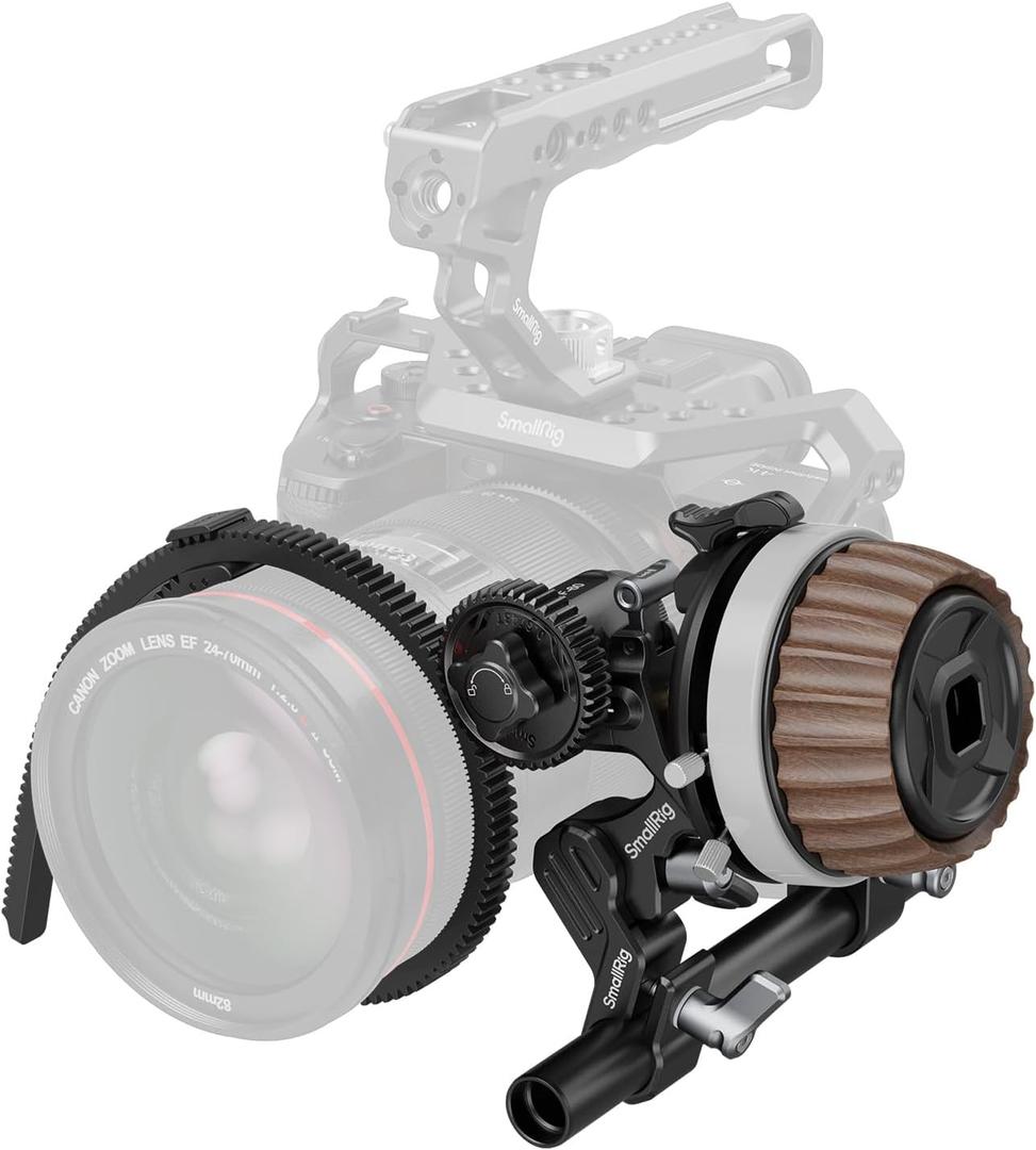 SmallRig F60 Modular Follow Focus with A/B Stops, Allows Wide-Range (0.6kgf-1.8kgf) Stepless Damping Adjustment, with 15mm Rod Clamp and Snap-on Gear Ring Belt for DLSRs and Mirrorless Camera -5163