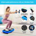 SoftGym Vibration Plate Exercise Machine for Lymphatic Drainage,Power Vibrate Stand Shake Board 450 Lbs Capacity Whole Body Workout Waver with Fitness Resistance Bands Weight Loss Gifts for Women Men